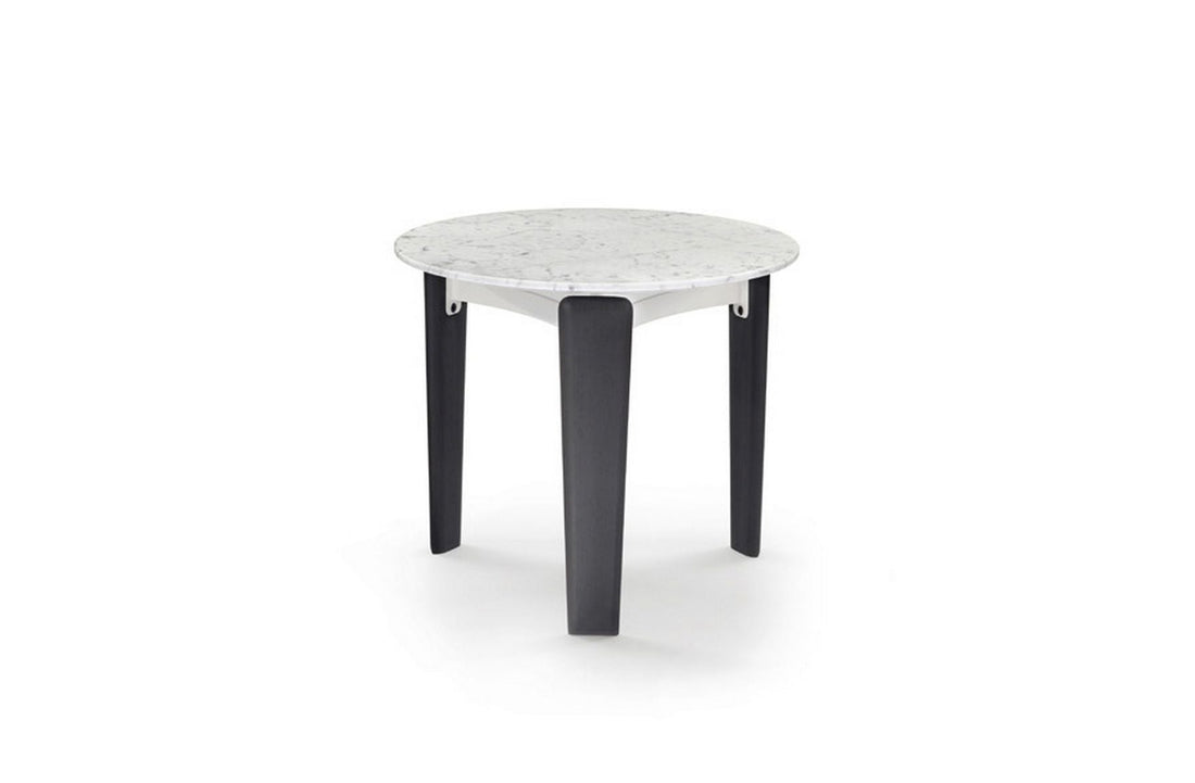 White Carrara Marble / White Lacquered Metal / Black Stained Ash